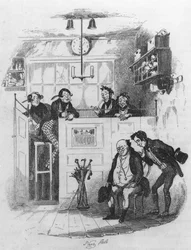 Mr. Pickwick en Sam in het kantoor van de advocaat, illustratie uit 